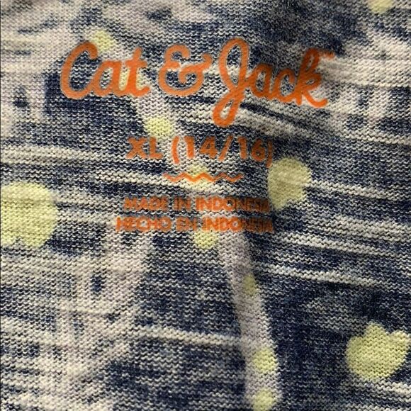 (5/$25) Cat & Jack Navy Tropical tank top - Picture 2 of 3